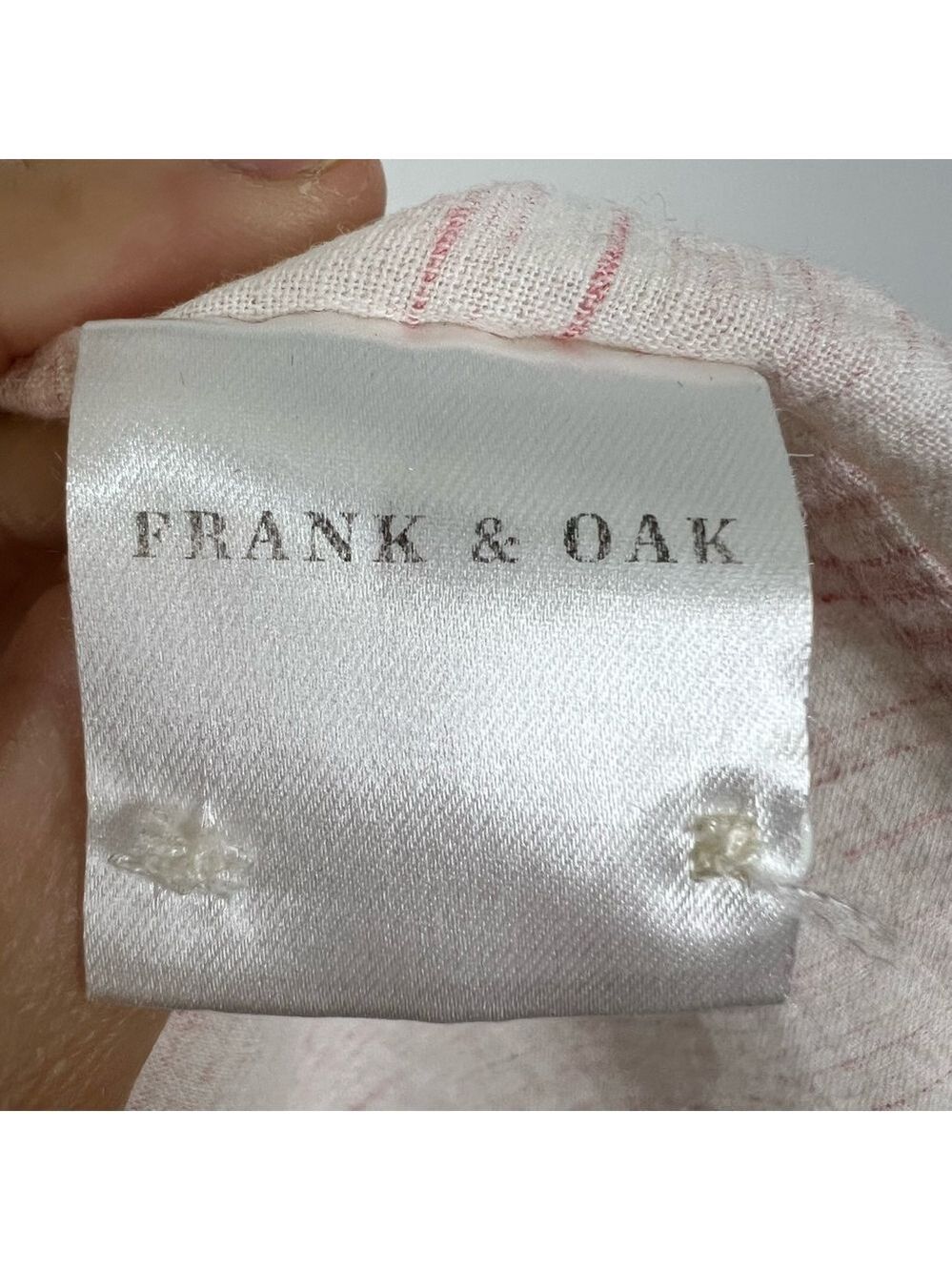 Frank and Oak marled cotton button down shirt pink white M - Picture 11 of 12